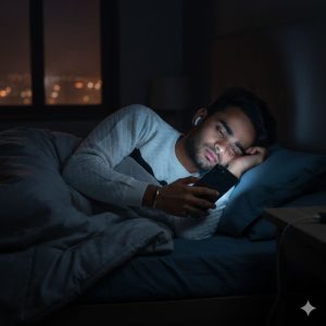اختلال خواب ناشی از نور آبی موبایل در شب
